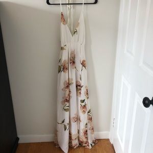Floral Open-back Maxi Dress